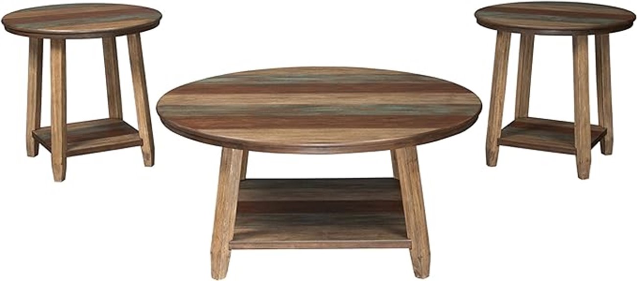 rustic three piece table set