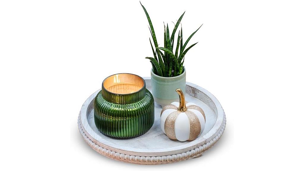 rustic wooden centerpiece tray