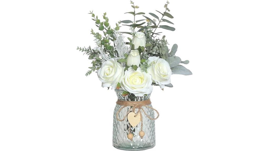 silk rose vase arrangement