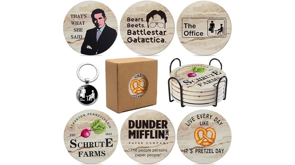 six piece coaster gift set