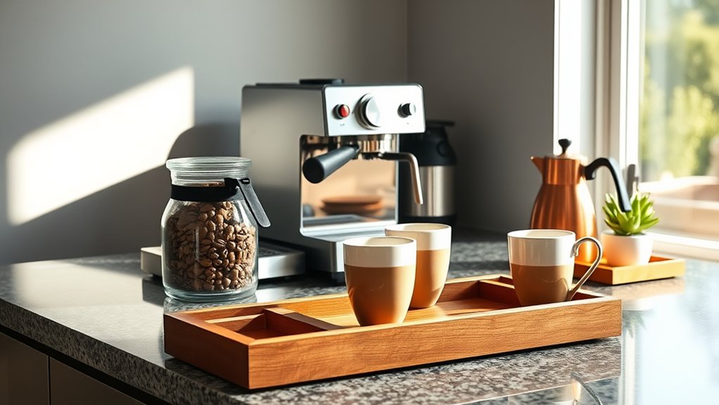 stylish organized coffee nook
