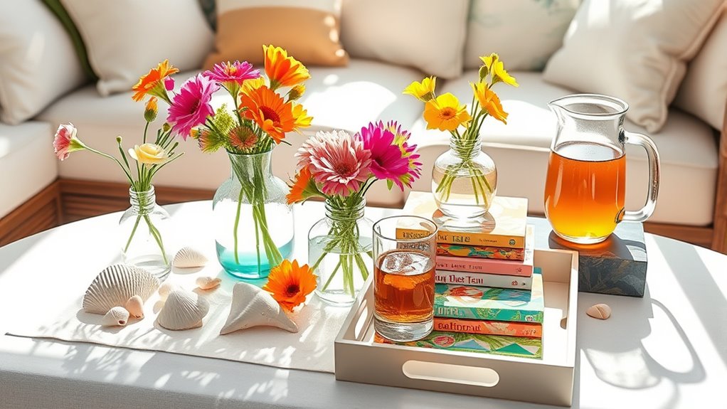 summer coffee table decor