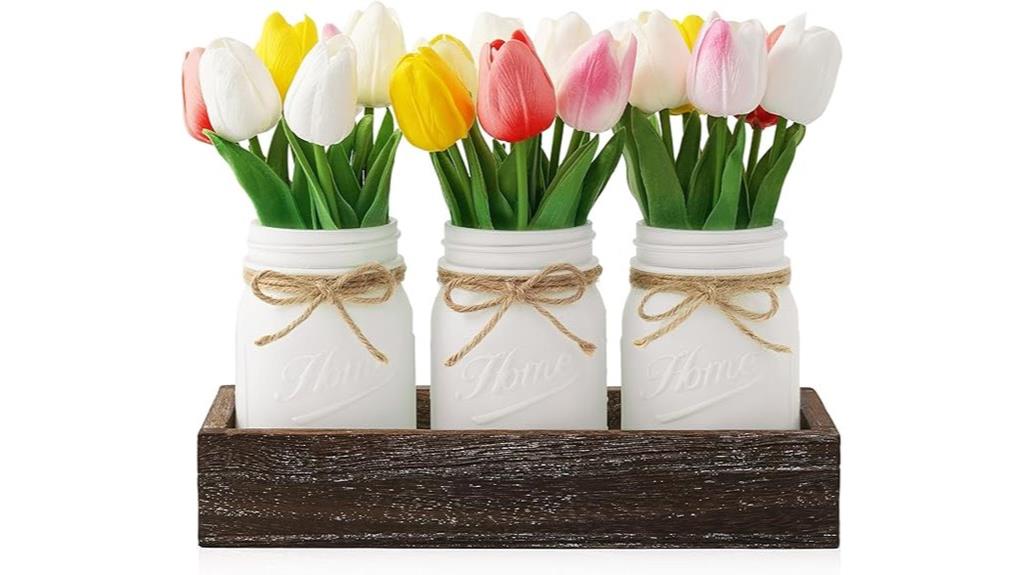 tulip mason jar centerpiece