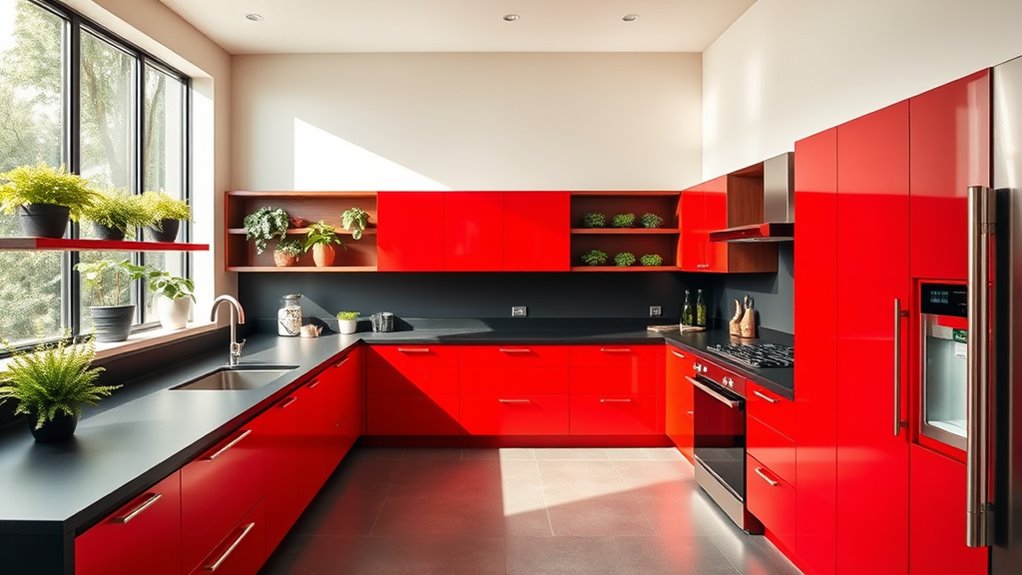 vibrant monochrome kitchen designs