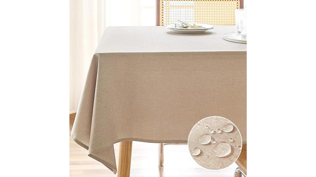 water resistant linen tablecloth