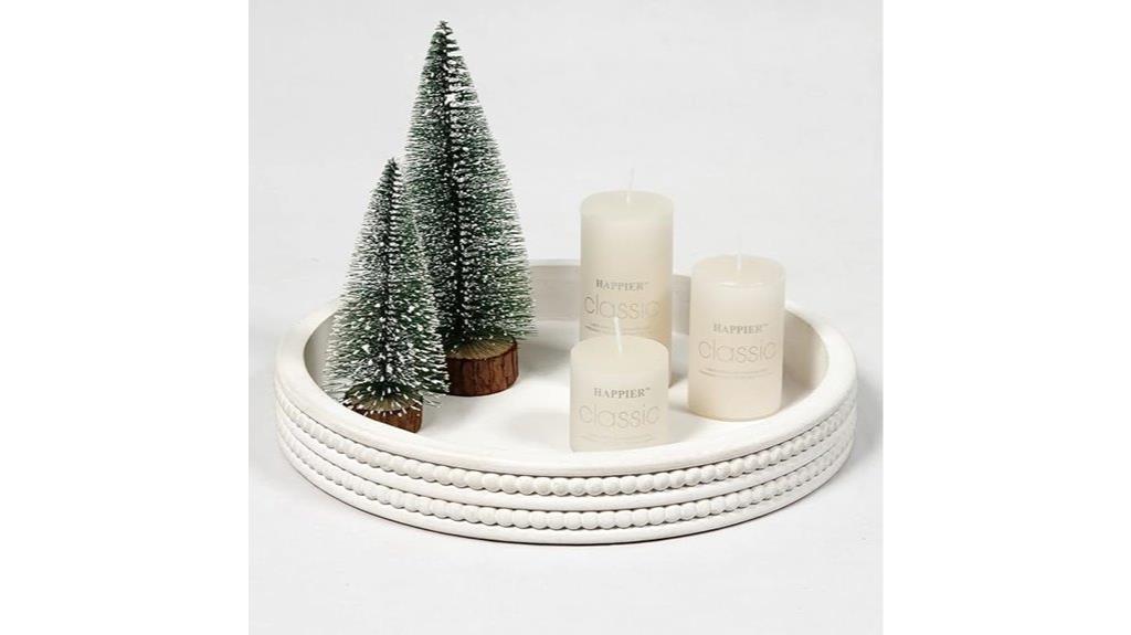 whitewashed wooden decorative tray