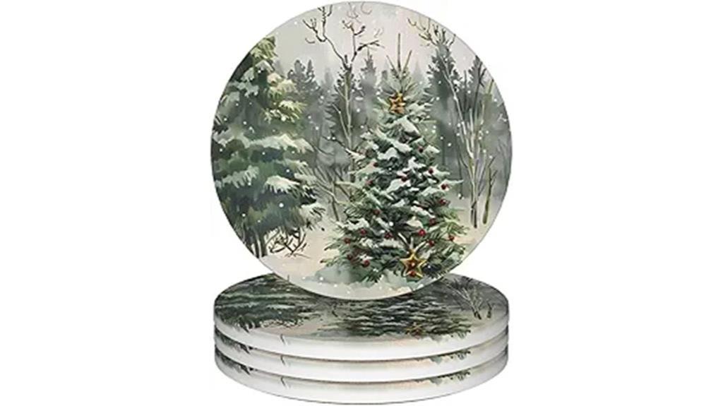 winter themed drink coasters