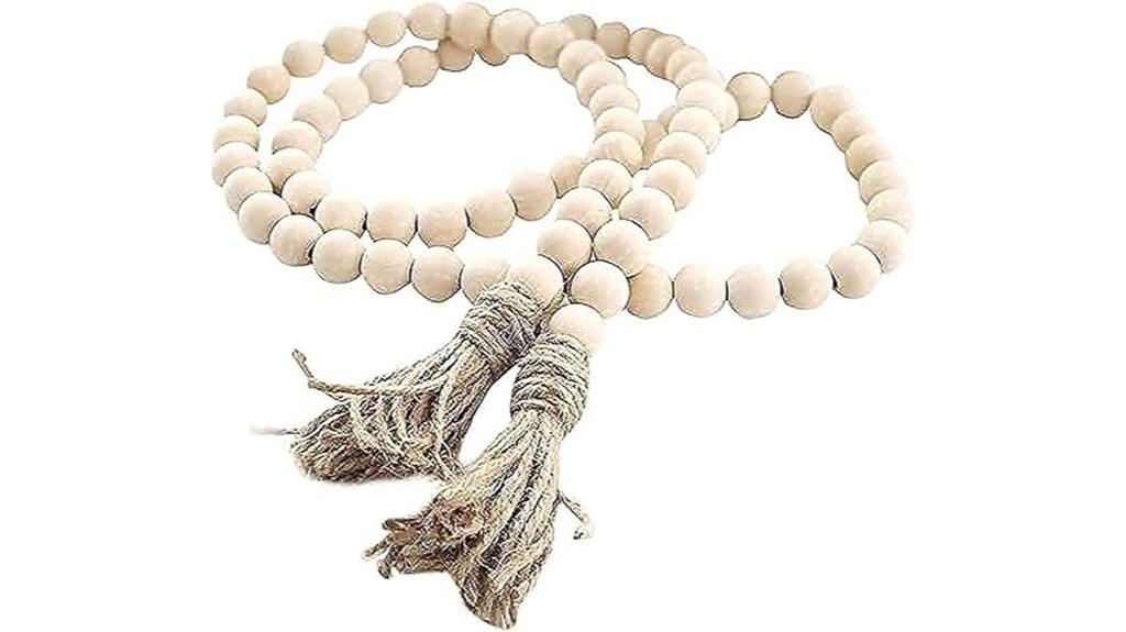 wood bead tassel garland