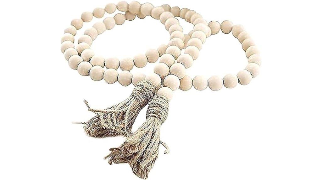 wood bead tassel garland