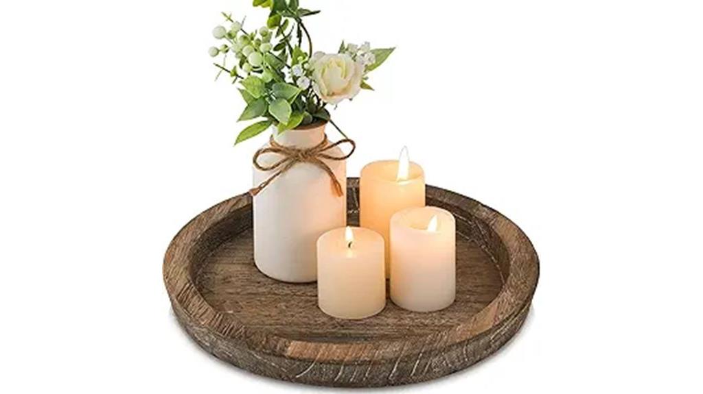 wooden candle plate holder