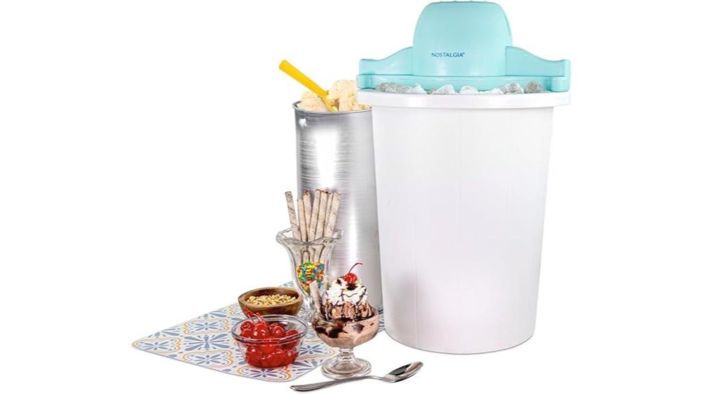 blue and white ice cream maker