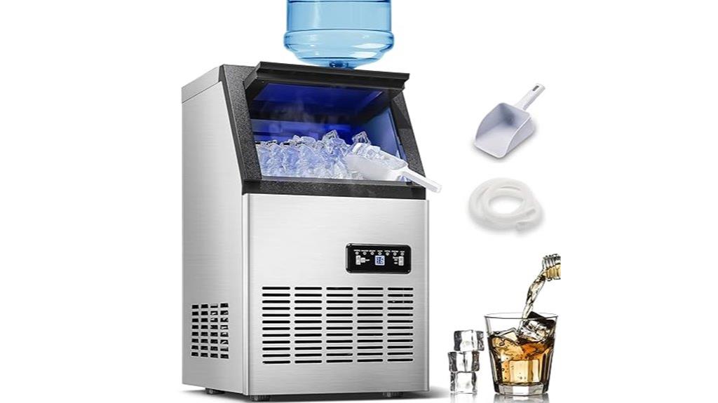 high capacity stainless ice maker
