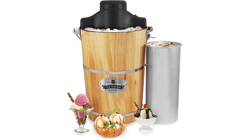 vintage wood bucket ice cream