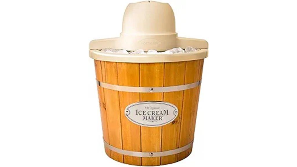 vintage wooden style ice cream maker