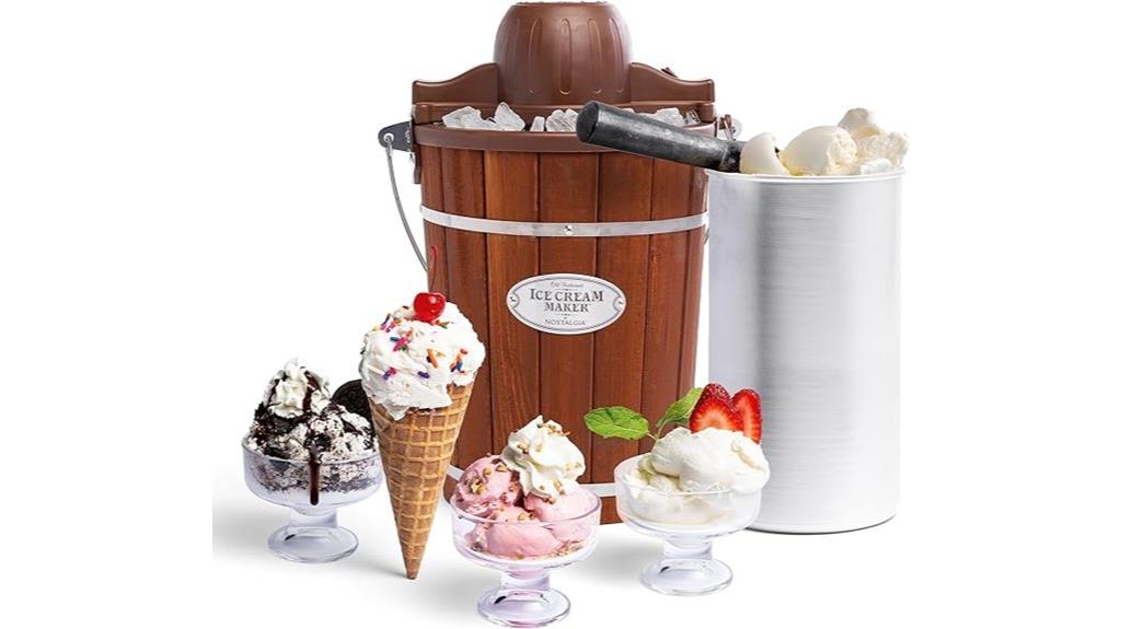 vintage wooden style ice cream maker