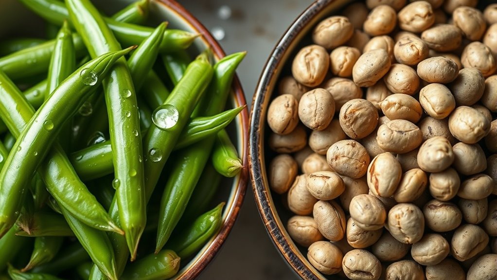 aged beans lose moisture