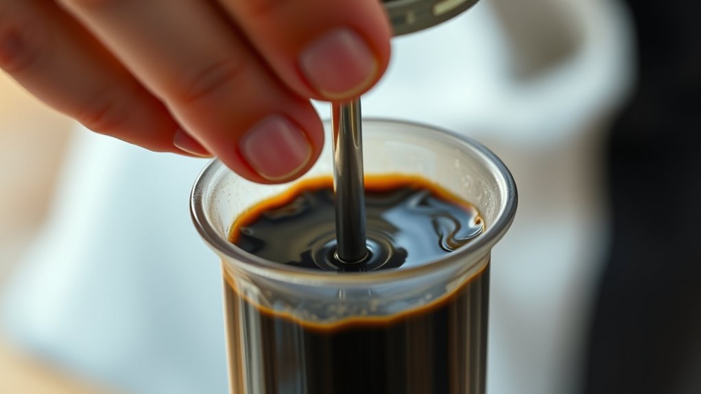 delayed plunger aeropress