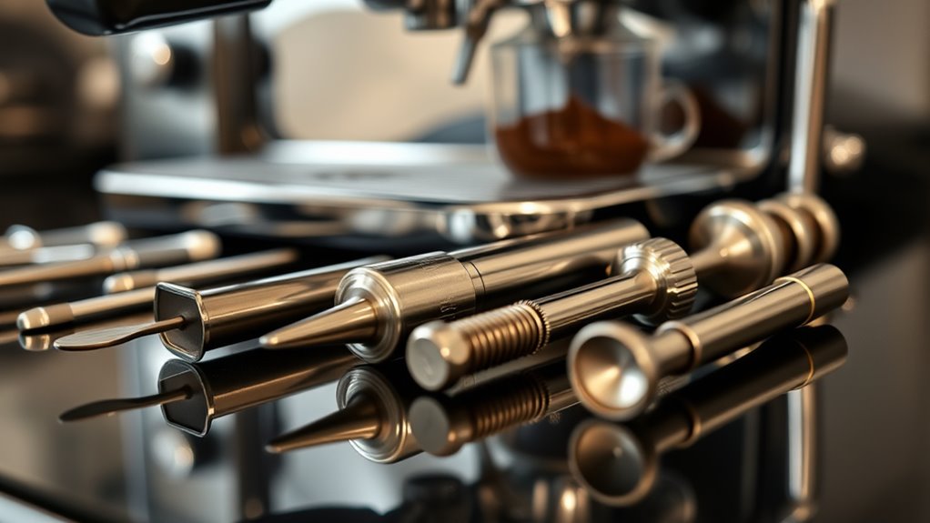 evenly tamped coffee grounds