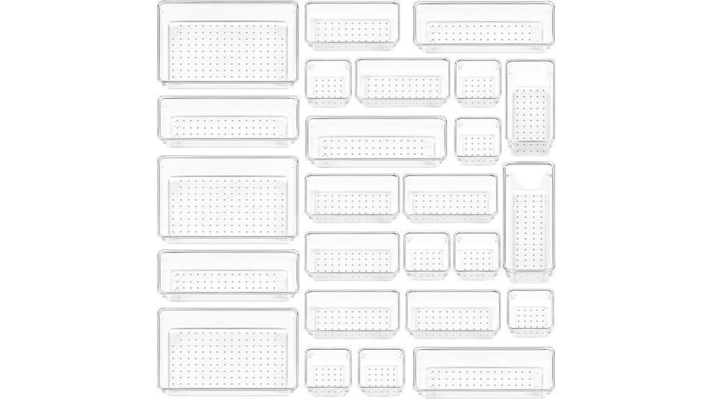 25 piece clear organizer set