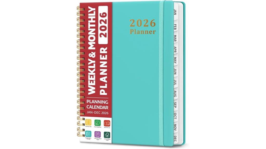 a5 hardcover planner with tabs