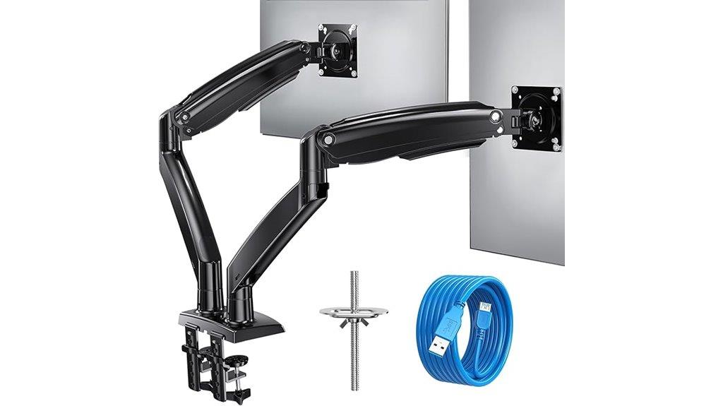 adjustable dual monitor arm