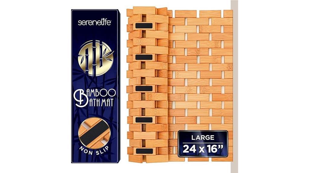 bamboo bath shower mat