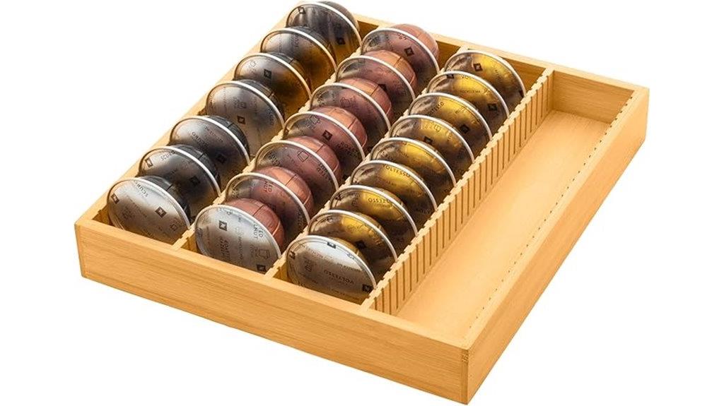 bamboo coffee pod organizer