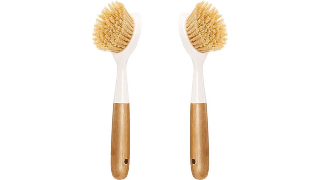 bamboo handle dish brushes