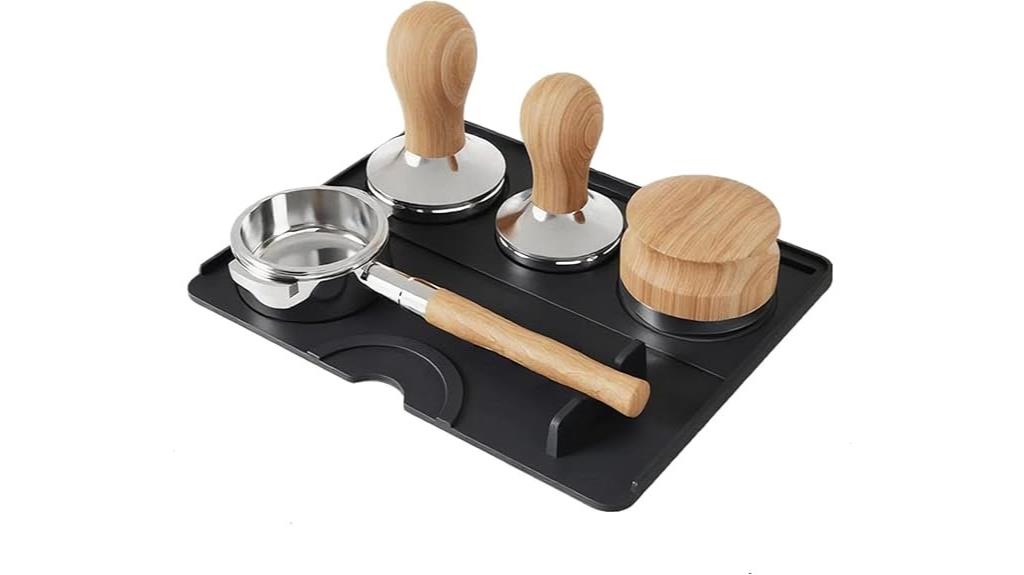 black espresso tamper mat