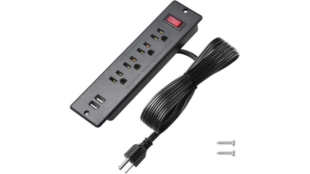 black mountable power strip