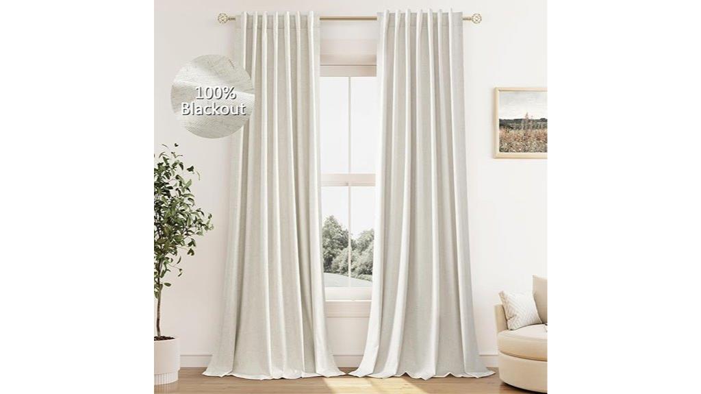 blackout linen curtain set