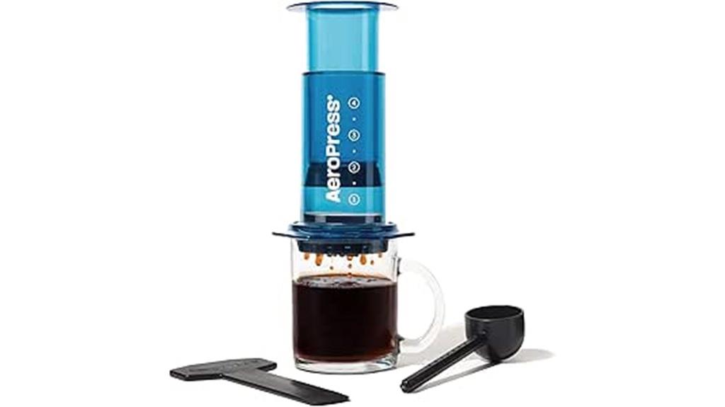 blue aeropress coffee maker