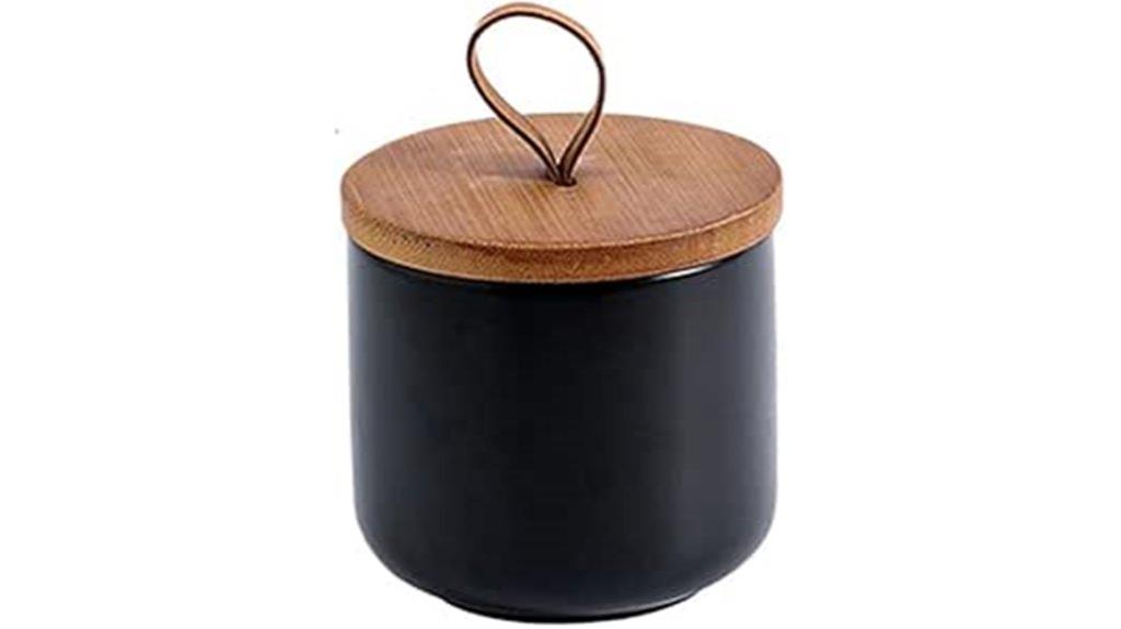 ceramic jar with bamboo