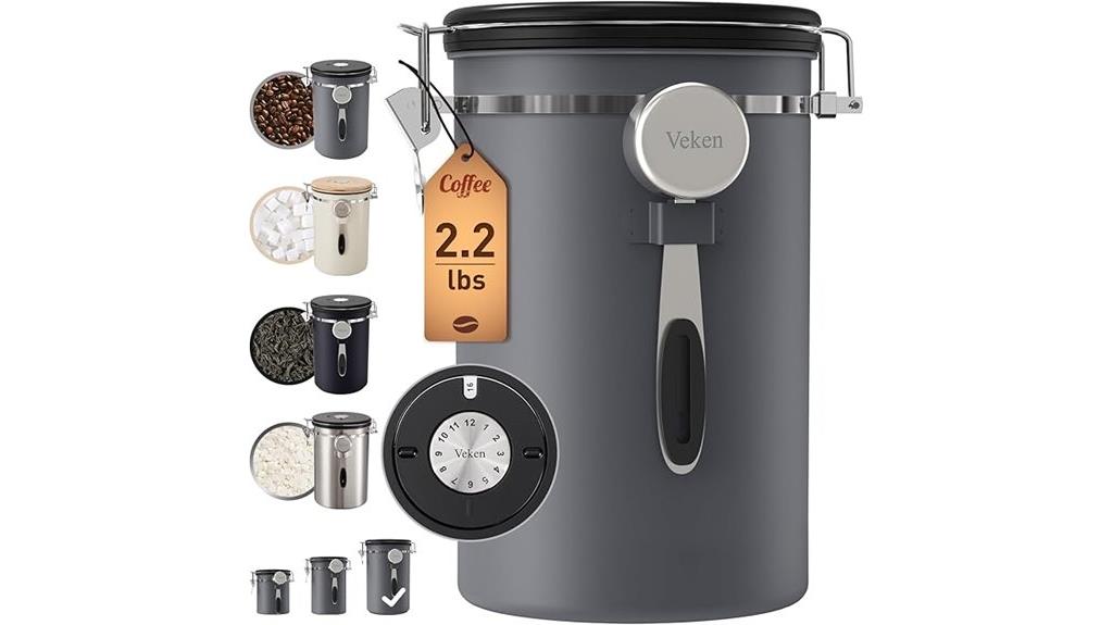 coffee canister 2 2lbs capacity