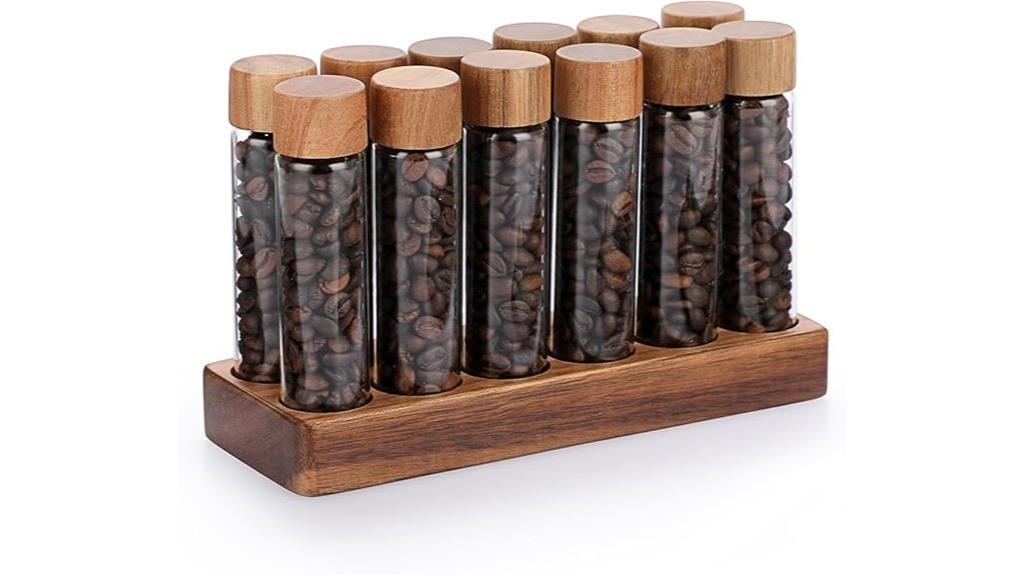 coffee storage tubes with stand