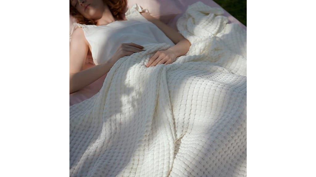 cooling cotton waffle blanket