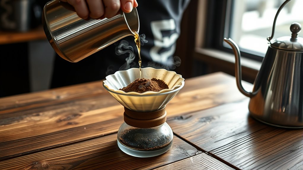 crafting coffee through hands