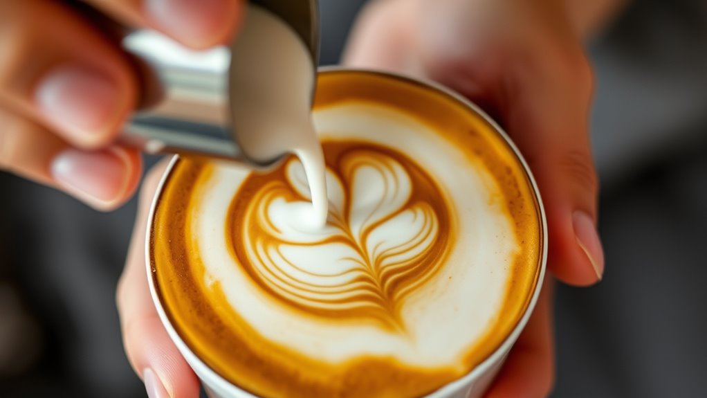 create rippled milk leaves