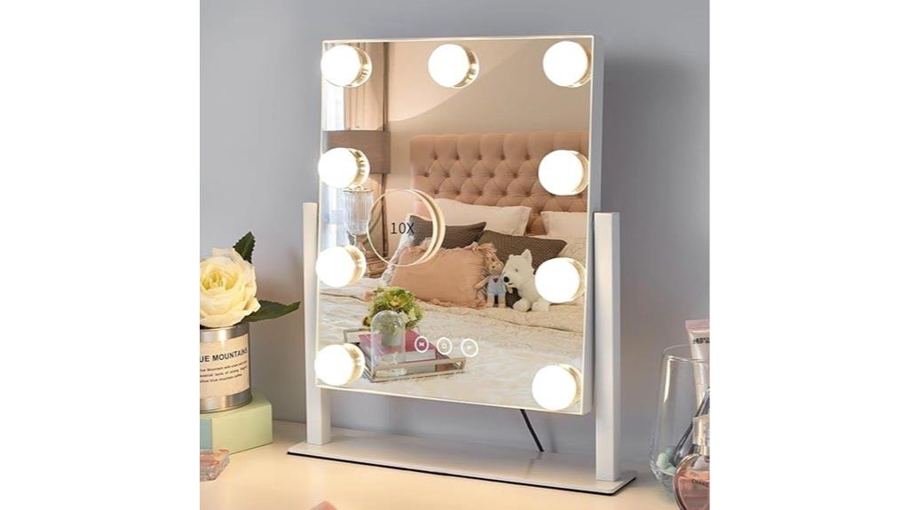 dimmable lighted makeup mirror