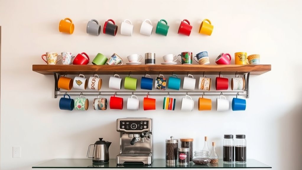 display and organize coffee mugs