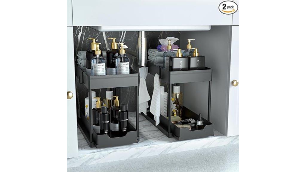dual pack under sink organizers
