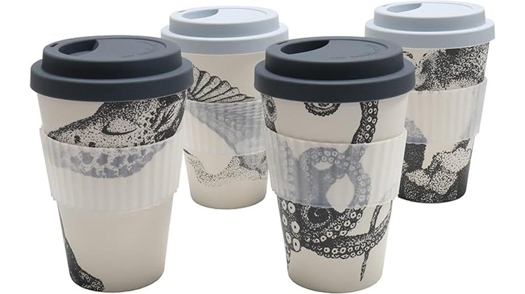 eco bamboo travel mug set