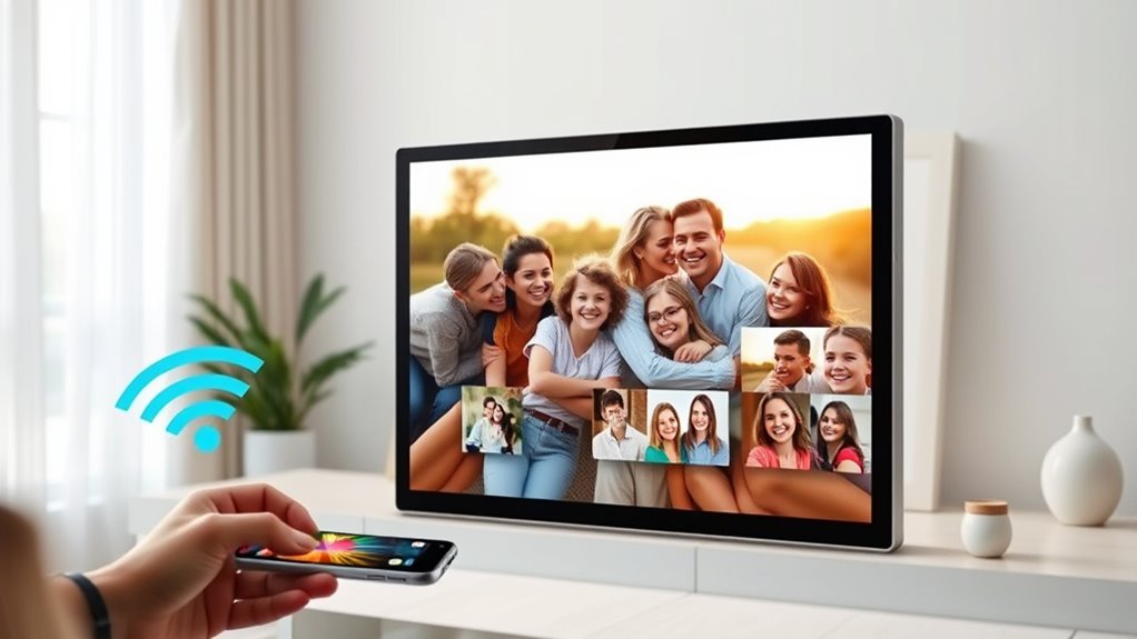 email photo frame features