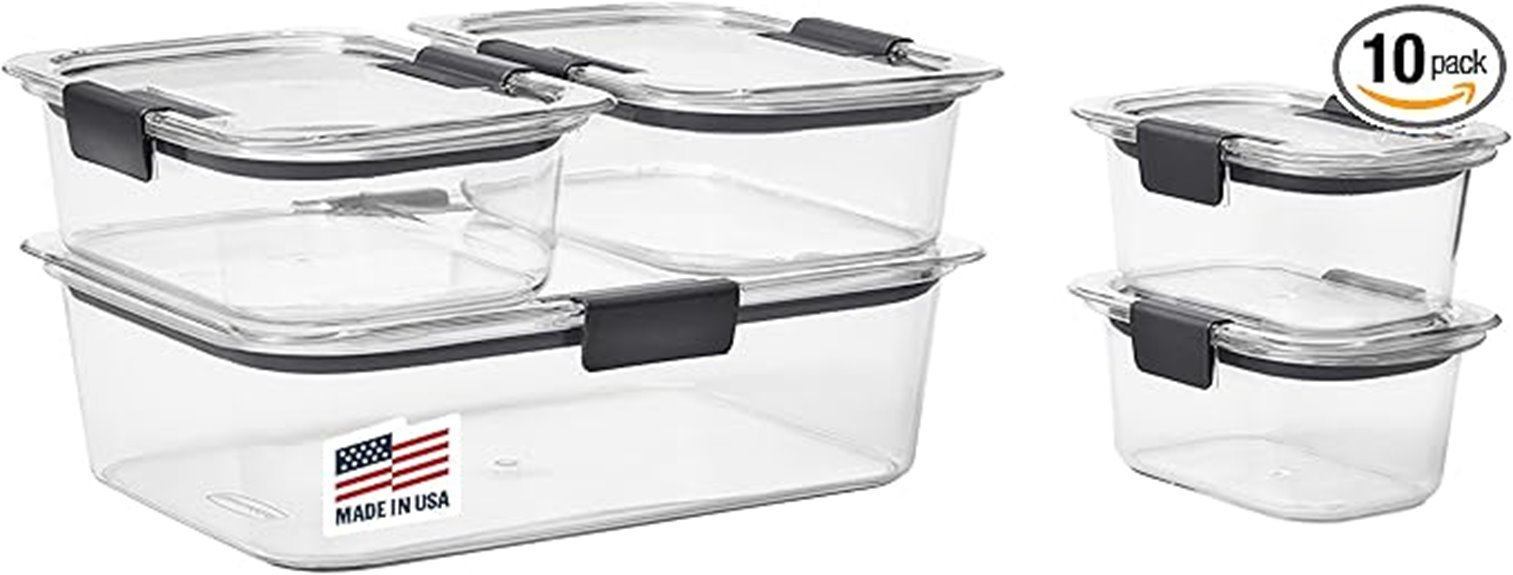 five piece clear storage set