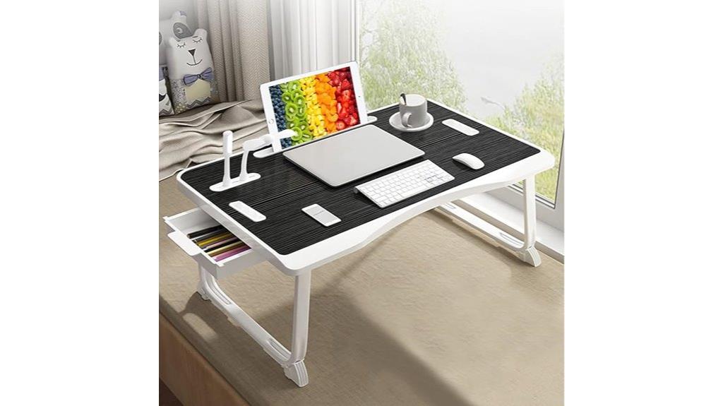 foldable bed desk with ports