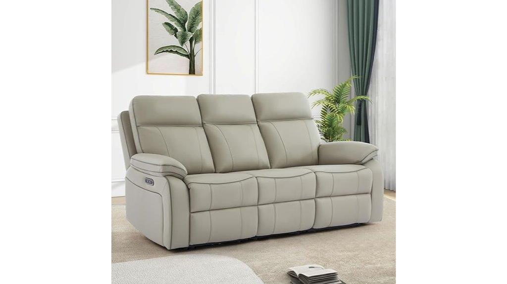 grey three seat recliner