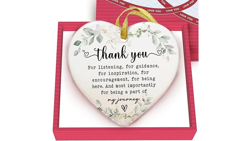 heart shaped gratitude ornament