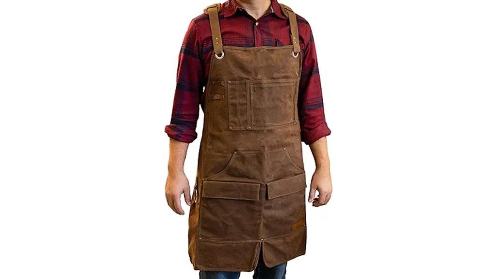 heavy duty waxed canvas apron
