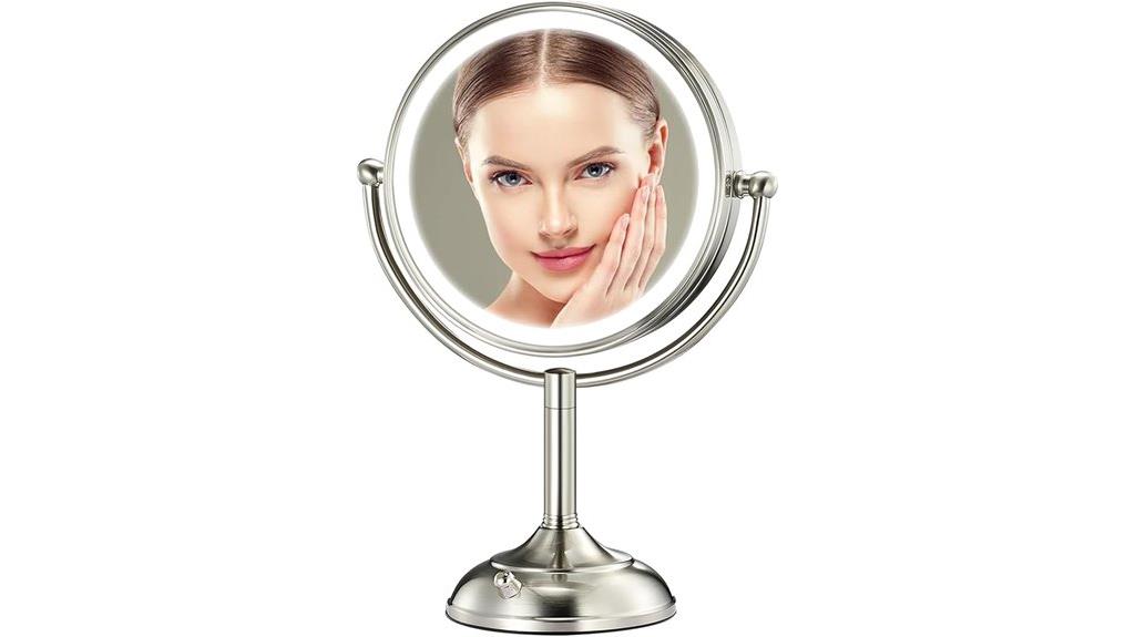 illuminated dimmable makeup mirror
