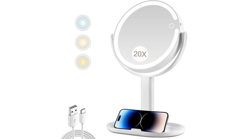 illuminated magnifying vanity mirror